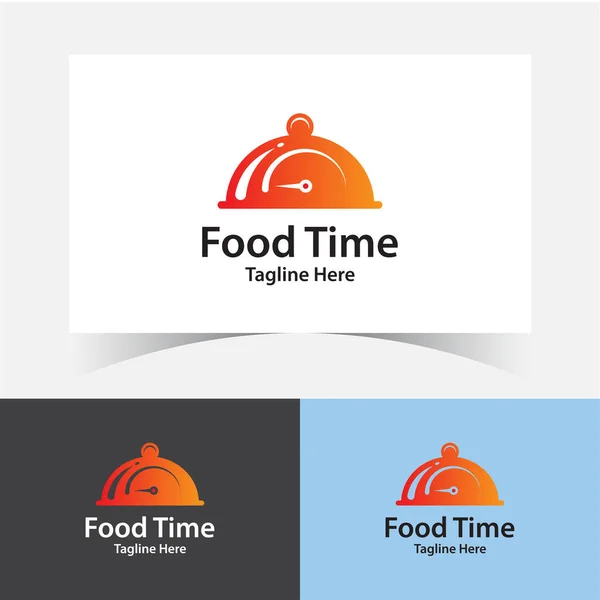 Food Time Logo Design Template Minimalistisches Logo Fast Food Ist — Stockvektor