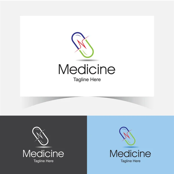 Дизайн Логотипа Капсулы Медикаменты Шаблон Таблетка Логотип Дизайн Медицинской Компании — стоковый вектор