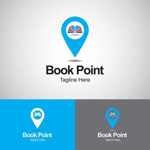 Book Point Logo Design Template Flat Logo Design Minimalist Logo — Διανυσματικό Αρχείο