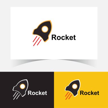 Roket Logosu Şablon-uzay gemisi logosu tasarımı.
