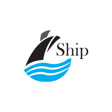 Yaratıcı gemi logo tasarım şablonu.