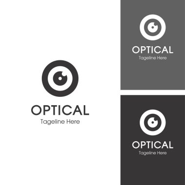 Optik logo. Yaratıcı Göz Kavrama Logo Tasarımı Şablonu