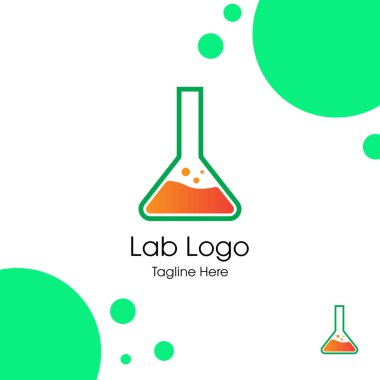 Bilim Laboratuvarı Logosu Tasarım Şablonu-Moleküler Laboratuar Logo Şablonu. İskelet Moleküler Yapı Vektörü Tasarımı. Laboratuvar Şişesi İllüstrasyonu