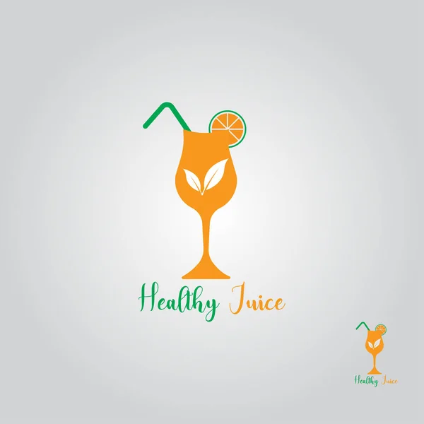 Healthy Juice Logo Design Template Bright Sticker Emblem Logo Citrus — Stock Vector