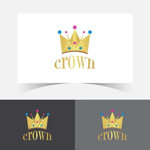 Crown Logo Design Sjabloon Minimalistisch Logo — Stockvector