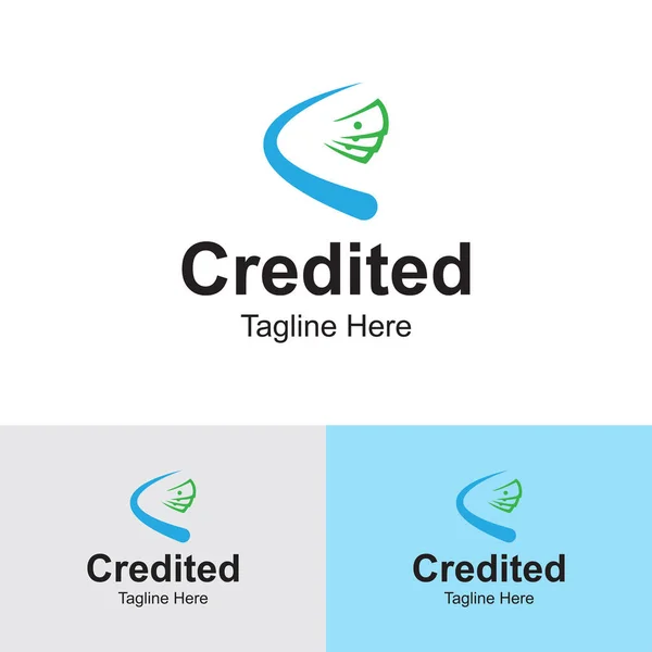 Logo Crédité Logo Icône Modèle Pour Collecte Fonds Argent Des — Image vectorielle