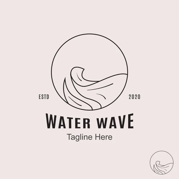 Λογότυπο Water Wave Σχεδιασμός Πρότυπο Κύμα Λογότυπο Νερό Θάλασσα Ωκεάνια — Διανυσματικό Αρχείο