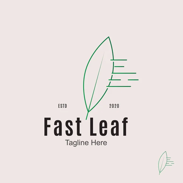 Fast Leaf Λογότυπο Σχεδιασμός Πρότυπο Τεχνολογίας Φύλλων Λογότυπο Σχεδιασμός — Διανυσματικό Αρχείο