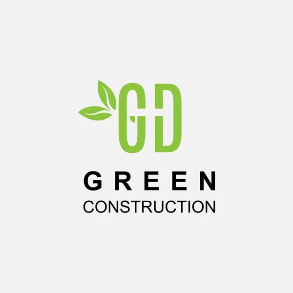 Modèle Conception Logo Monogramme Lettermark Logo Green Leaf Lettermark Design — Image vectorielle