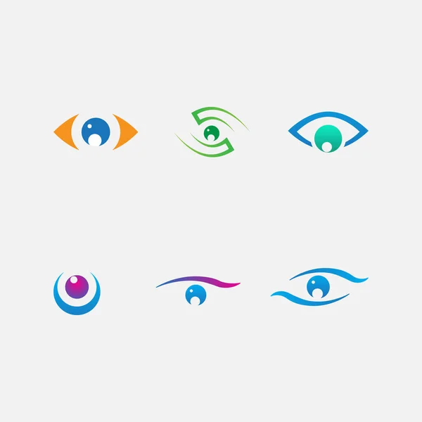 Дизайн Логотипа Eye Care Template Modern Eye Icon Set — стоковый вектор