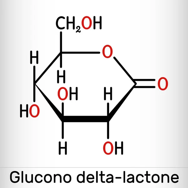 Glucono Delta Lactona Gluconolactona Molécula Gdl Pha Ácido Polihidroxi Aditivo — Vector de stock