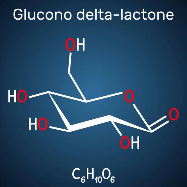 Glucono Delta Lactona Gluconolactona Molécula Gdl Pha Ácido Polihidroxi Aditivo — Vector de stock