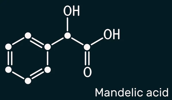 Molécula Ácido Mandélico Ácido Alfa Hidroxi Aha Fórmula Química Esquelética —  Fotos de Stock