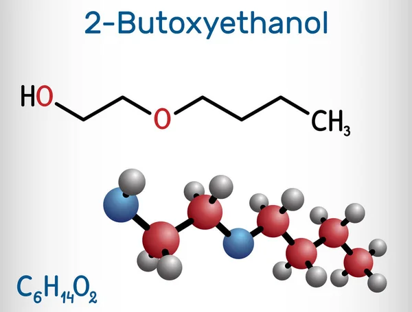 Butoxietanol Molécula Butoxietanol Alcohol Primario Éter Utiliza Como Disolvente Para — Vector de stock