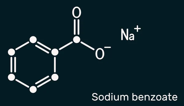 Sodyum Benzoat Molekülü Eczacılık Hazırlıklarında Numarası E211 Olan Yiyeceklerde Antimikrobik — Stok fotoğraf