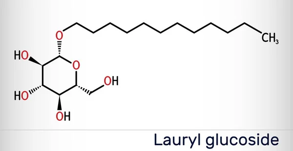 Lauryl Glucósido Molécula Dodecilo Glucósido Tensioactivo Iónico Utilizado Cosméticos Detergentes — Vector de stock