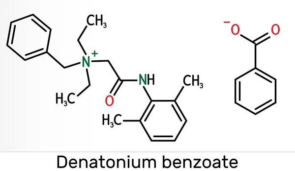 Molekula Denatoniumbenzoátu Nejhořčí Chuť Všech Sloučenin Známých Vědě Chemický Vzorec — Stock fotografie
