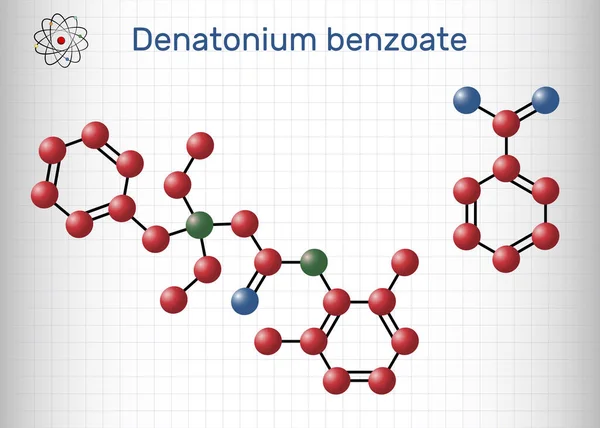 Molekula Denatoniumbenzoátu Nejhořčí Chuť Všech Sloučenin Známých Vědě Strukturální Chemický — Stockový vektor