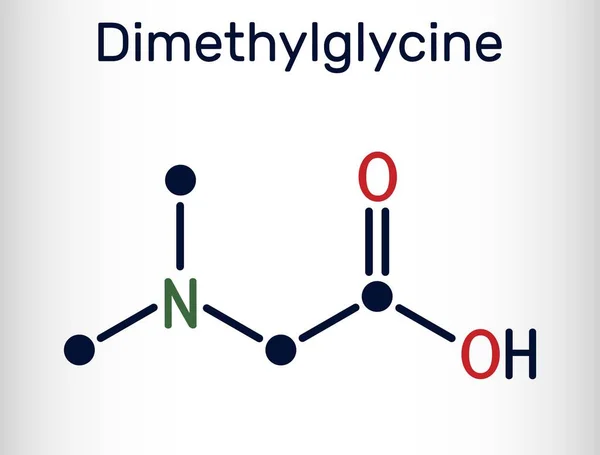 Dimetilglicina Dmg Molécula Derivado Del Aminoácido Glicina Fórmula Química Esquelética — Archivo Imágenes Vectoriales