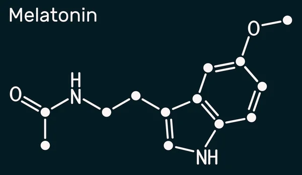 Melatonin Molekula Hormon Amely Szabályozza Alvást Ébrenlétet Szerkezeti Kémiai Képlet — Stock Fotó