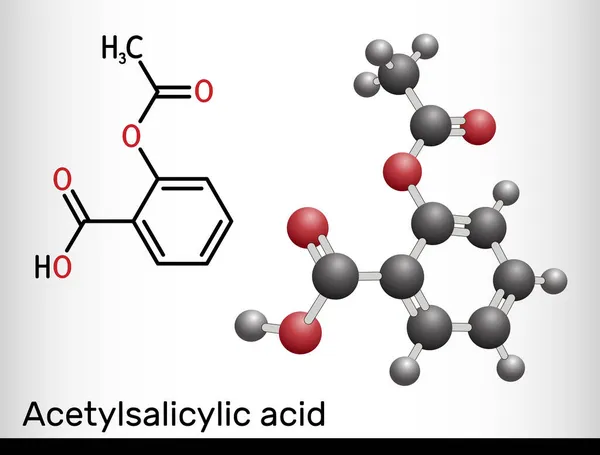 Kwas Acetylosalicylowy Aspiryna Cząsteczka Asa Jest Salicylan Leki Przeciwbólowe Przeciwgorączkowe — Wektor stockowy