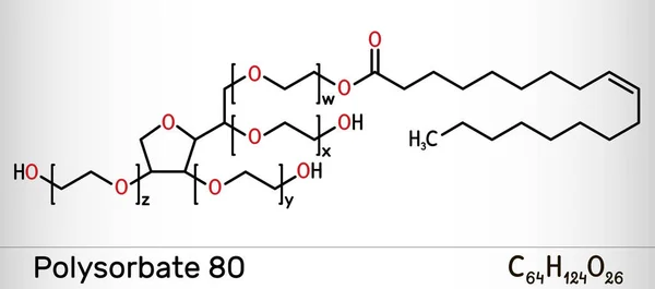 Polisorbato Moléculas Polisorbato Surfactante Emulsionante Iónico Fórmula Química Estructural Modelo — Vector de stock