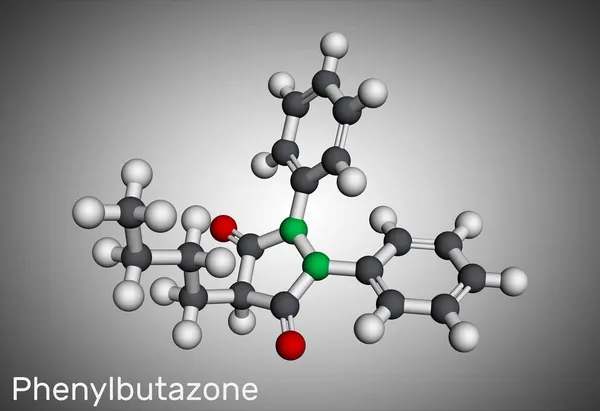 Molécula Fenilbutazona Medicamento Antiinflamatorio Esteroideo Aine Analgésico Narcótico Medicamento Antirreumático — Foto de Stock
