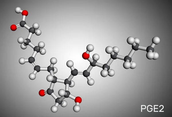 Prostaglandine Pge2 Dinoprosteenmolecuul Het Wordt Gebruikt Bevalling Abortus Induceren Moleculair — Stockfoto