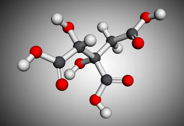 Ácido Hidroxicítrico Molécula Hca Derivado Ácido Cítrico Modelo Molecular Renderização — Fotografia de Stock