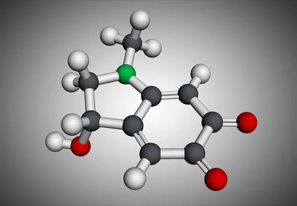 Adrenokrom Adraxonmolekyl Det Framställs Genom Oxidation Adrenalin Molekylär Modell Återgivning — Stockfoto