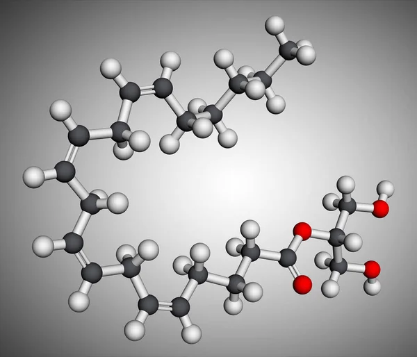 Arachidonoylglycerol Molekyl Det Endocannabinoid Bildad Omega Arakidonsyra Och Glycerol Molekylär — Stockfoto