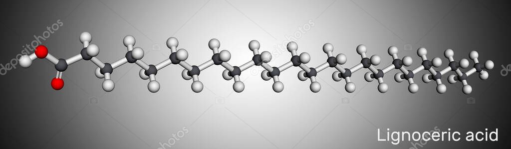 Ácido lignocerico, ácido tetracosanoico, molécula de ácido graso
