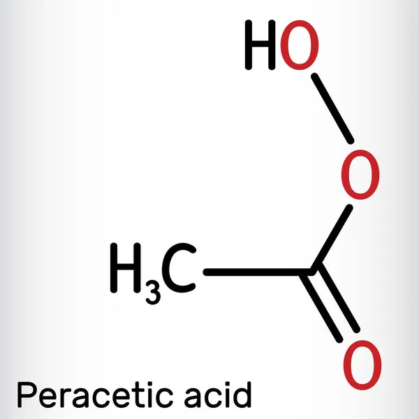 Acido Peracetico Acido Perossiacetico Paa Molecola Perossido Organico Battericida Fungicida — Vettoriale Stock
