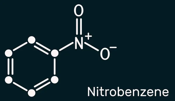 Nitrobenzeenmolecuul Het Wordt Gebruikt Bij Vervaardiging Van Aniline Kleurstoffen Drugs — Stockfoto