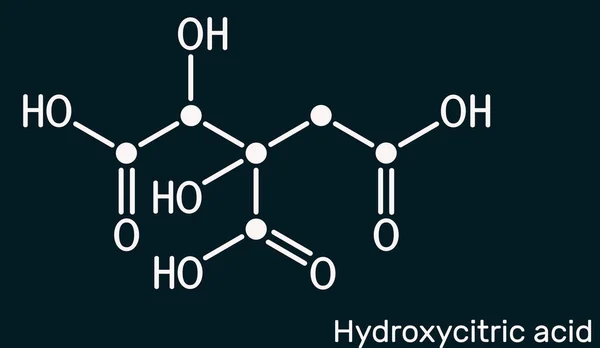 Kyselina Hydroxycitronová Molekula Hca Derivát Kyseliny Citronové Nachází Tropické Chemický — Stock fotografie