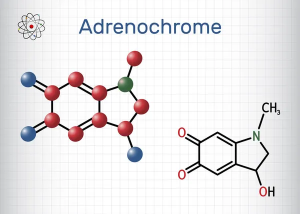 Adrenocromo Molécula Adraxona Produzido Pela Oxidação Adrenalina Fórmula Química Estrutural —  Vetores de Stock
