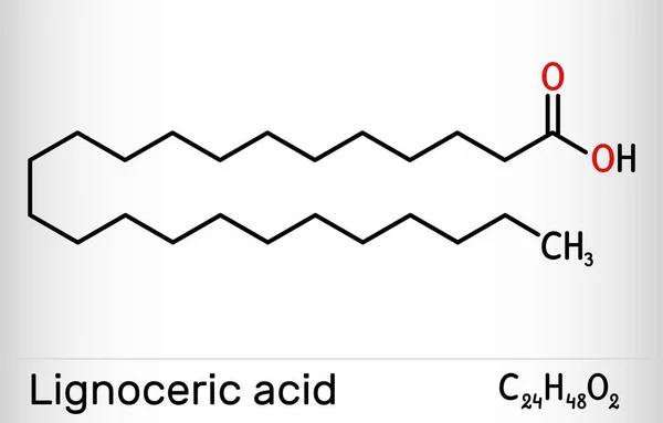 Acido Lignocerico Acido Tetracosanoico Molecola Acido Grasso Saturo Verifica Naturalmente — Vettoriale Stock