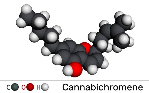 Cannabicromeno Molécula Cbc Fitocannabinoide Que Encuentra Las Especies Cannabis Sativa — Foto de Stock
