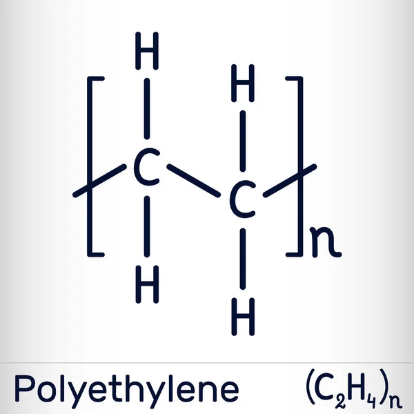 Polietileno Polietileno Polietileno Molécula Poli Metileno Polímero Etileno Plástico Más — Vector de stock