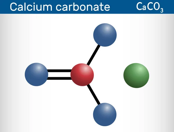 Calcium Carbonate Molecule Ionic Compound Carbonic Salt Calcium Caco3 Calcium — Vetor de Stock