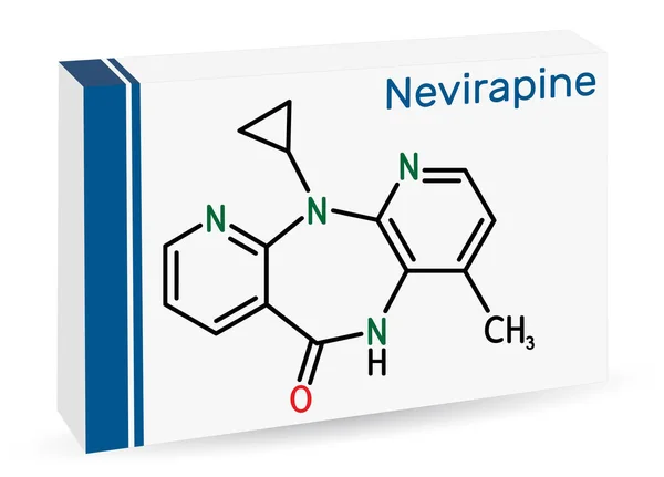 Molécula Nevirapina Utiliza Para Tratar Infección Por Virus Inmunodeficiencia Humana — Vector de stock