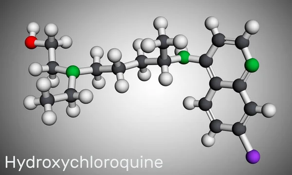 Hydroxychloroquine Molecuul Het Antimalariamiddel Dat Wordt Gebruikt Voor Behandeling Van — Stockfoto