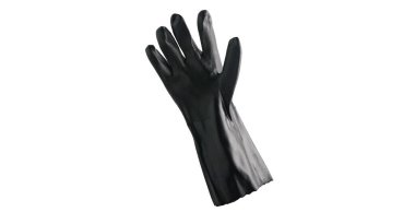 Black  rubber gloves to protect hands from liquid chemicals
