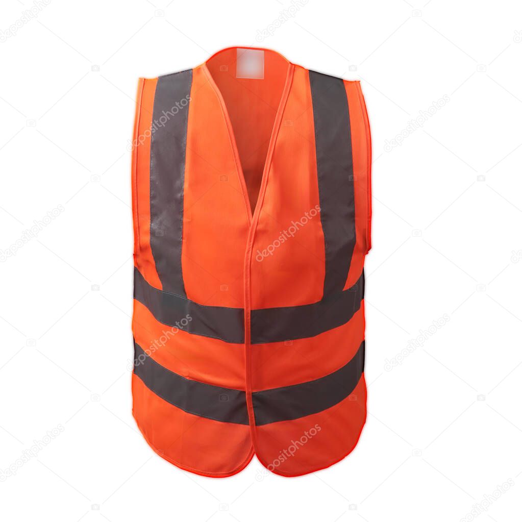 A glowing orange safety vest is used when working to avoid work accidents