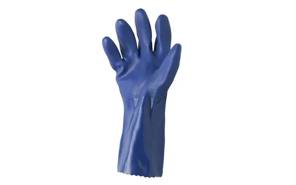 Фото Синих Резиновых Перчаток Обычно Используемых Промышленных Химических Бытовых Работ — стоковое фото