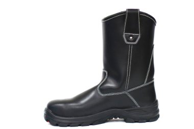 Günlük aktiviteler için havalı siyah çizmeler ve ayakları koru. İşçiler bu ayakkabıları iş kazalarına karşı ayaklarını korumak için de giyerler..