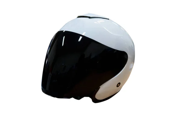 Casque Pour Motocyclistes Casque Sport Est Blanc Casque Sert Éviter — Photo