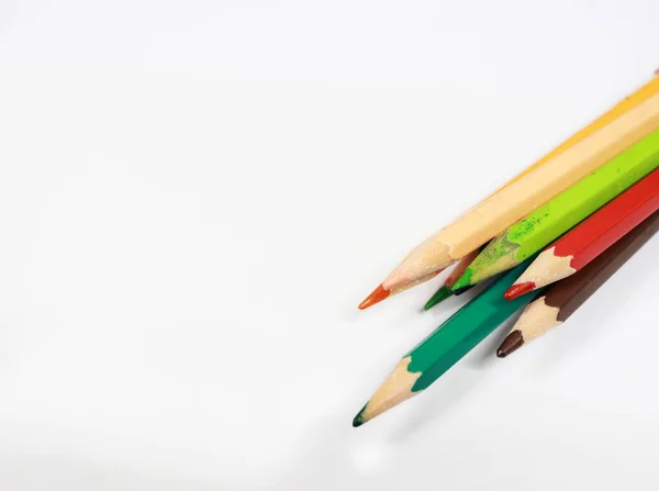 Photo Pencils Various Colors Pencils Coloring Pictures Usually Pencils Used — Stockfoto