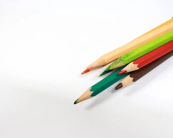 Photo Pencils Various Colors Pencils Coloring Pictures Usually Pencils Used — Stockfoto