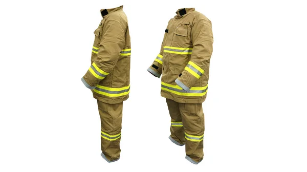 消防制服 这些防护服是由耐热和耐火织物制成 以保护皮肤不受火灾和工伤事故的伤害 — 图库照片